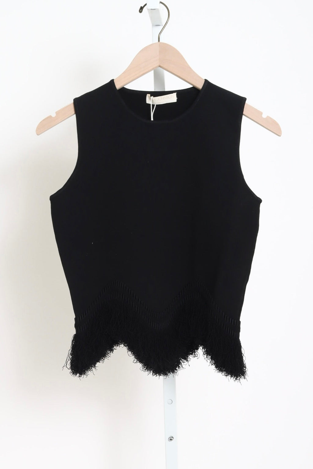 Koa Knit Top with Fringe - Noir